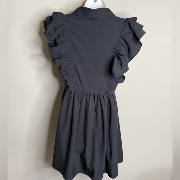 Entro Black Rayon Ruffled sleeve mini dress - Picture 6 of 7